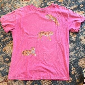 Vibrant Pink Tiger Graphic Tee
